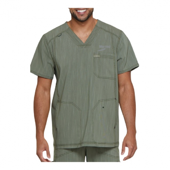 Men's Advance Two Tone Twist V-Neck Scrub Top Men's Advance Two Tone Twist V-Neck Scrub Top